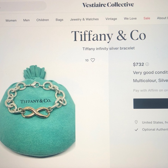 Tiffany & Co infinity sterling silver chunky chain bracelet lobster claw close - Picture 4 of 7